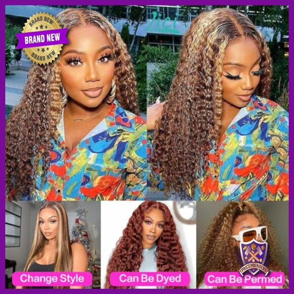 30 Inch Human Hair Lace Front Wig Glueless Deep Wave Bohemian Style